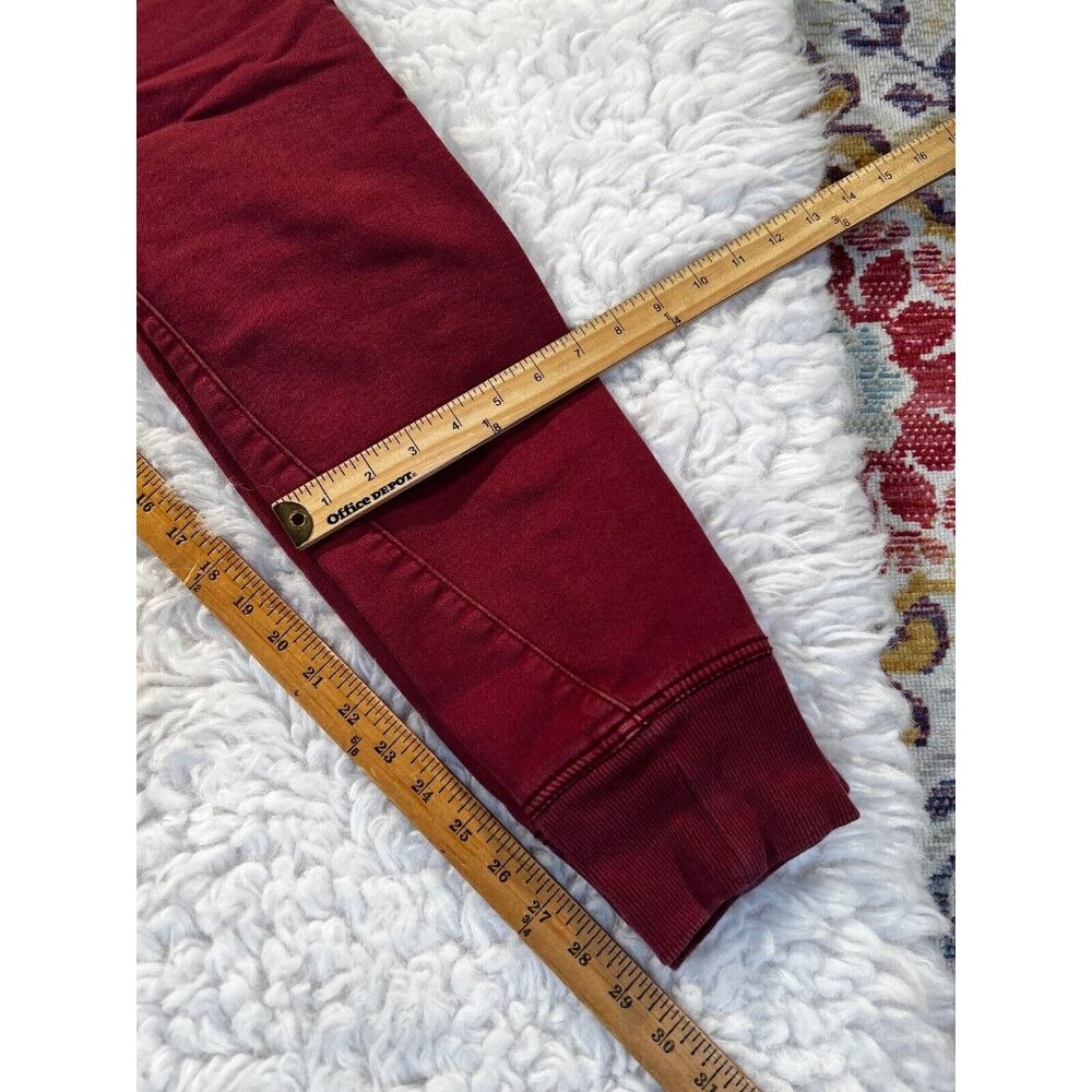 True Religion SportsWear Mens Denim Joggers 31x29 Dark Red Drawstring + Zip - Picture 4 of 10